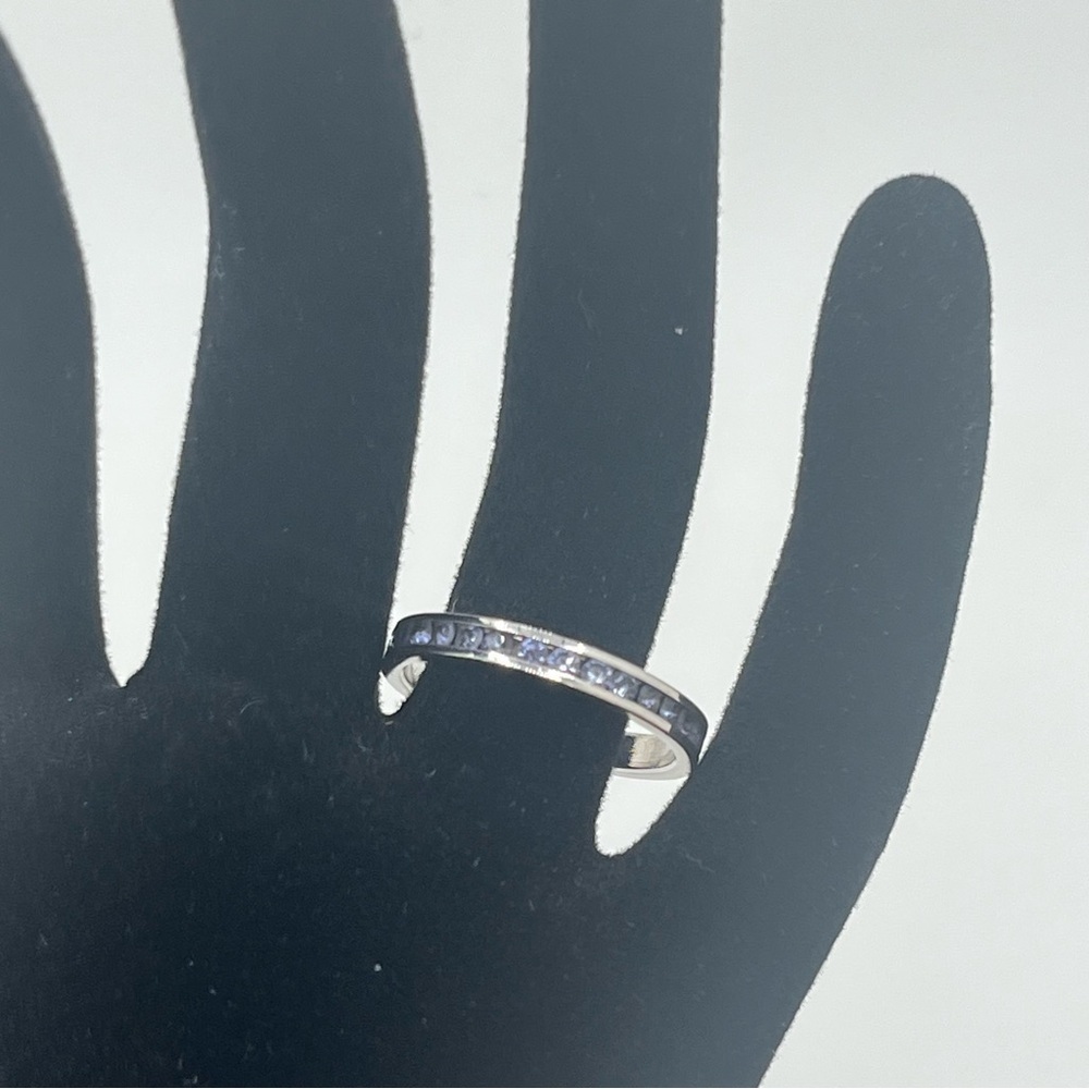 sterling silver purple cz eternity band stack ring size 8 925